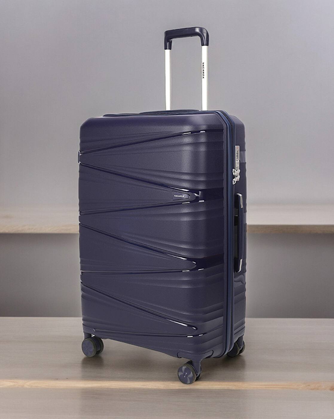 Vayaa 02 Dark Blue Luggage Set: Durable & Secure PP Trolley with 7-Year Warranty
