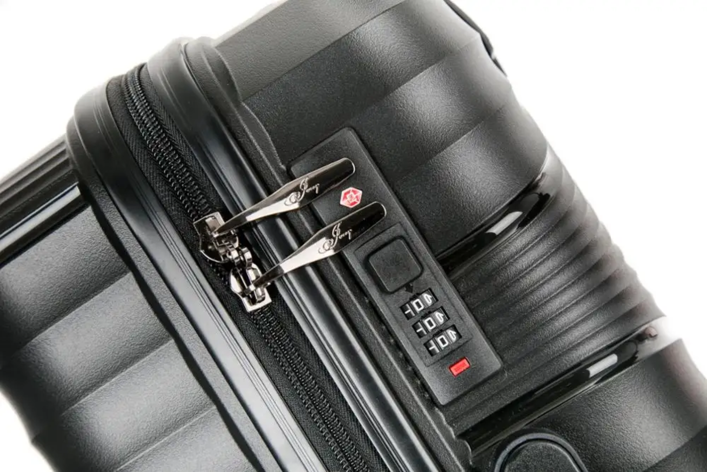 Vayaa 02 Black Luggage Set: Durable & Secure PP Trolley with 7-Year Warranty