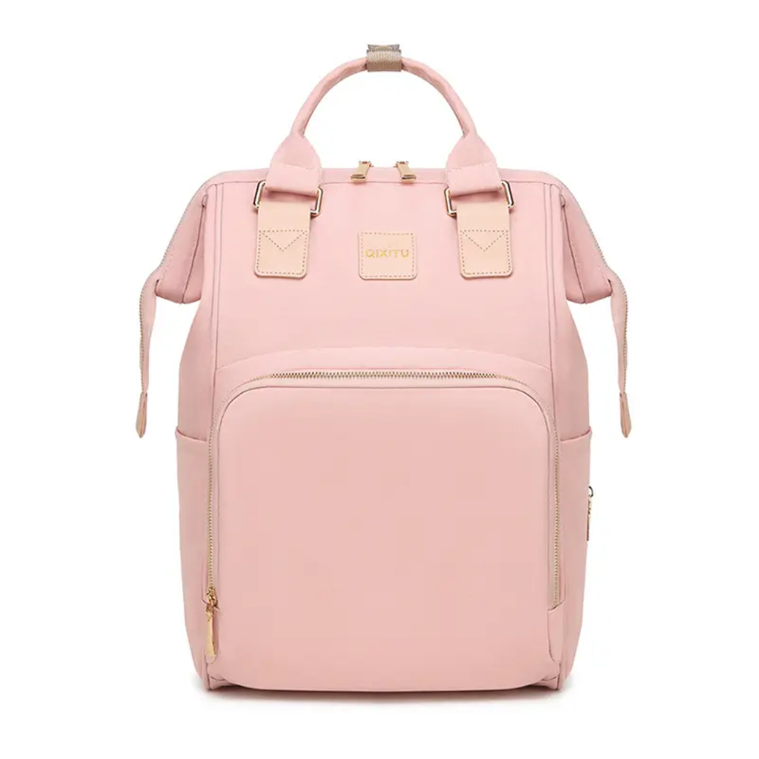 Luxe Imported Satin Water-Resistant Commuter Backpack with Thermal & Smart Storage Pink