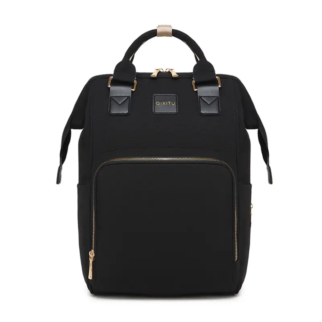 Luxe Imported Satin Water-Resistant Commuter Backpack with Thermal & Smart Storage Black