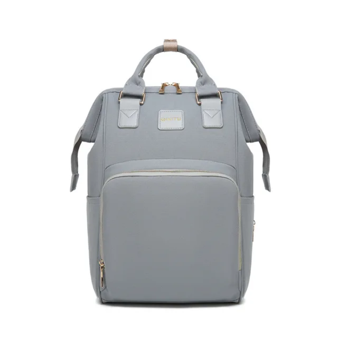 Luxe Imported Satin Water-Resistant Commuter Backpack with Thermal & Smart Storage Grey