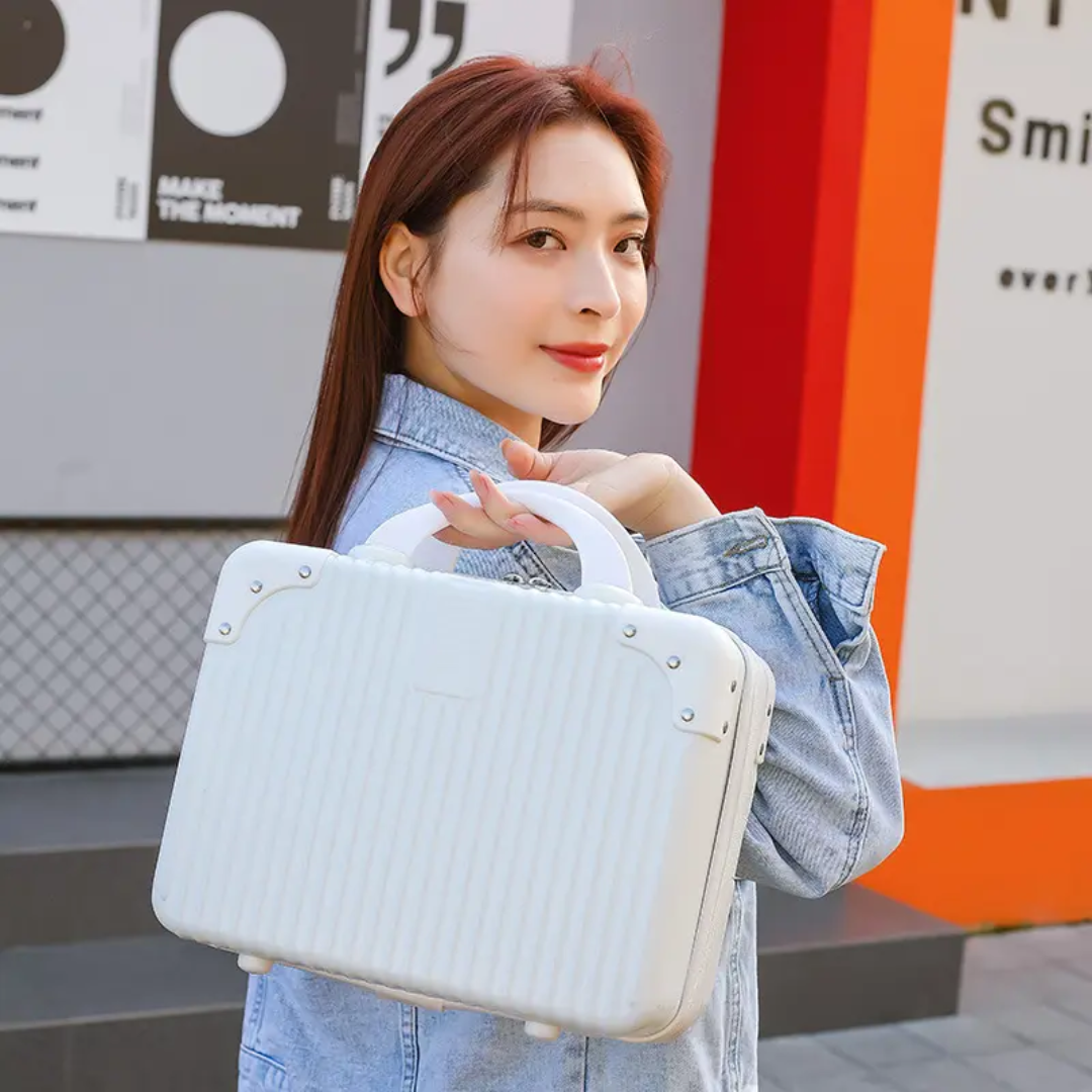 Durable Dreamy White PP Hard Case Vanity Box | Travel Carry-On 01