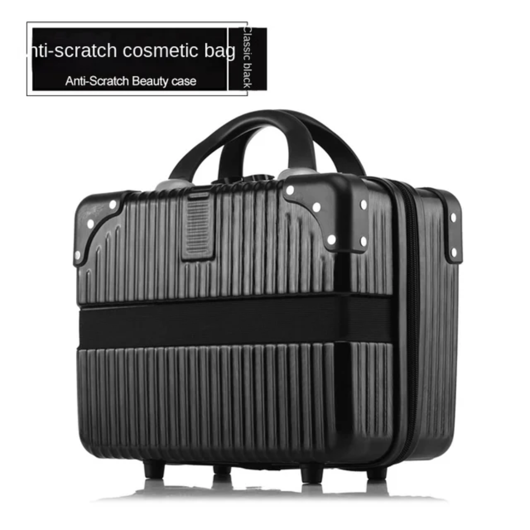 Durable Dark Black PP Hard Case Vanity Box | Travel Carry-On 01