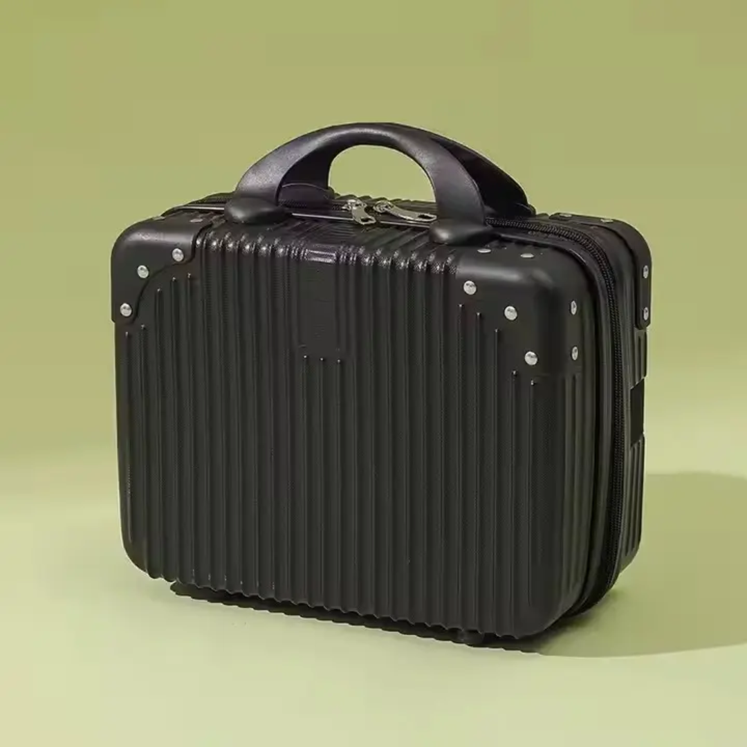 Durable Dark Black PP Hard Case Vanity Box | Travel Carry-On 01
