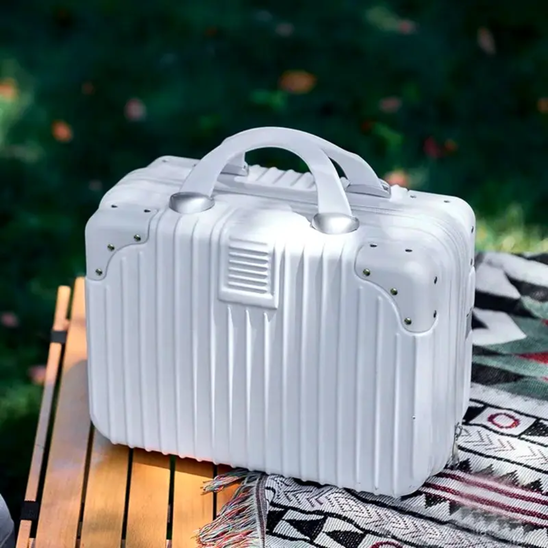 Durable Dreamy White PP Hard Case Vanity Box | Travel Carry-On 01