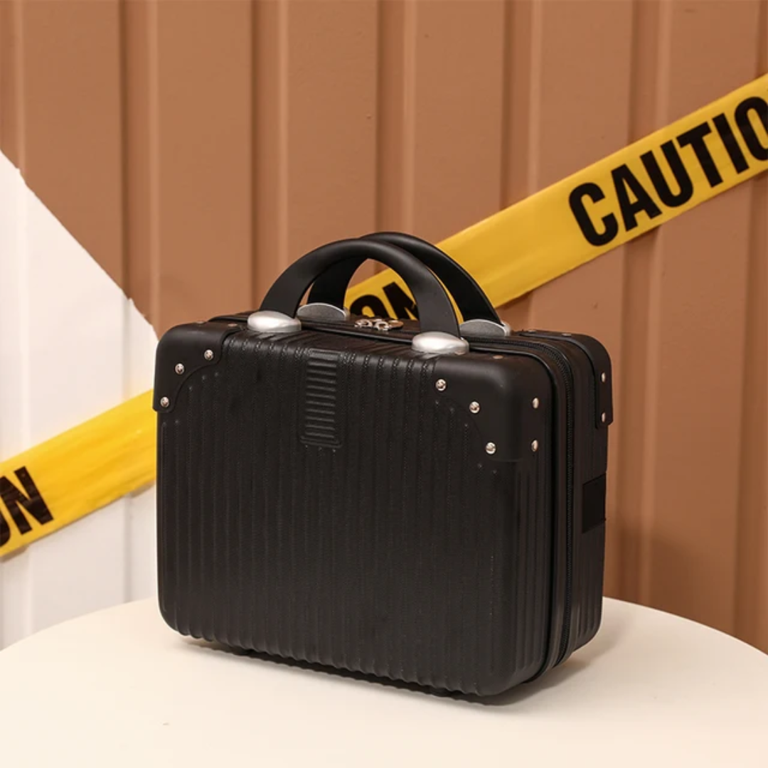 Durable Dark Black PP Hard Case Vanity Box | Travel Carry-On 01
