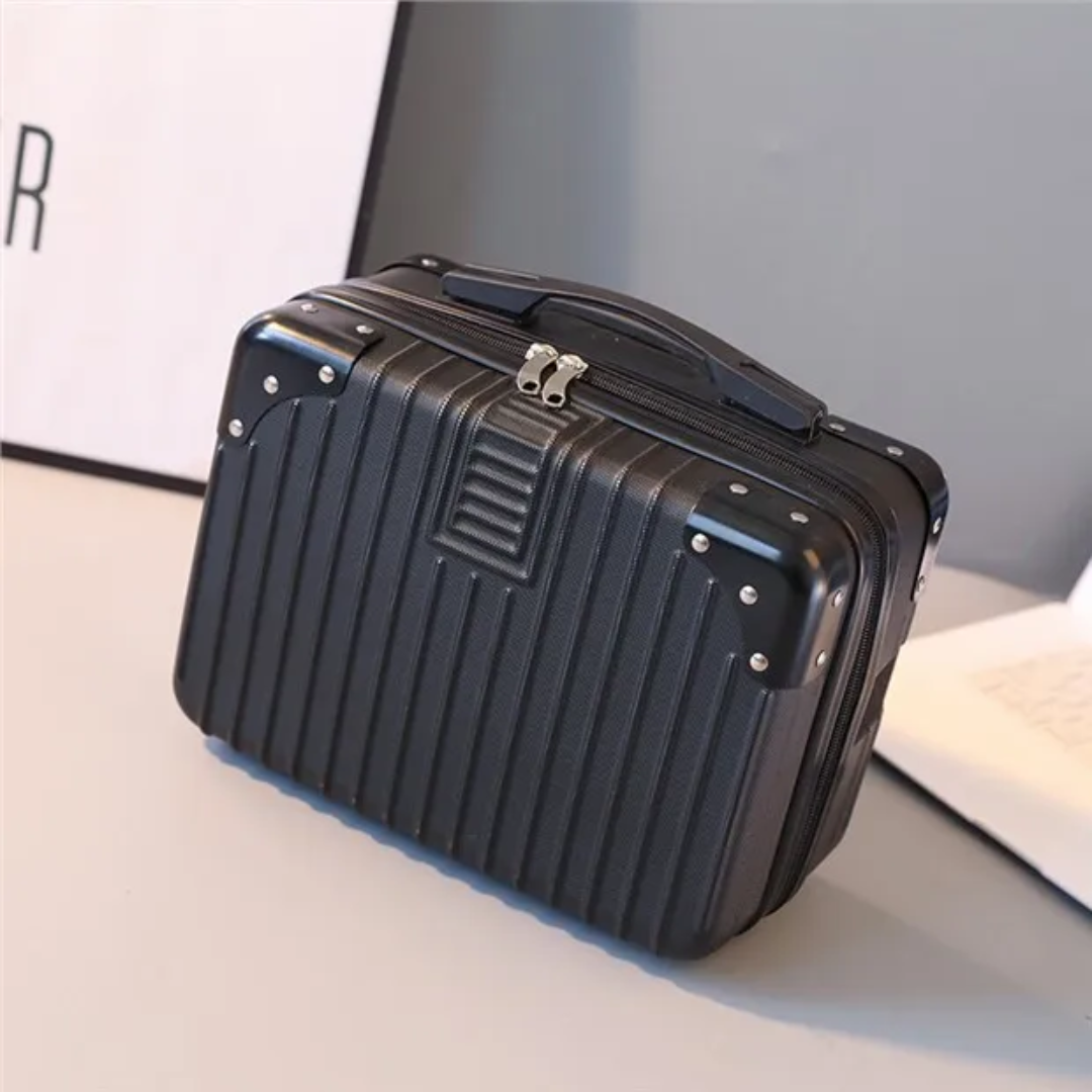 Durable Dark Black PP Hard Case Vanity Box | Travel Carry-On 01