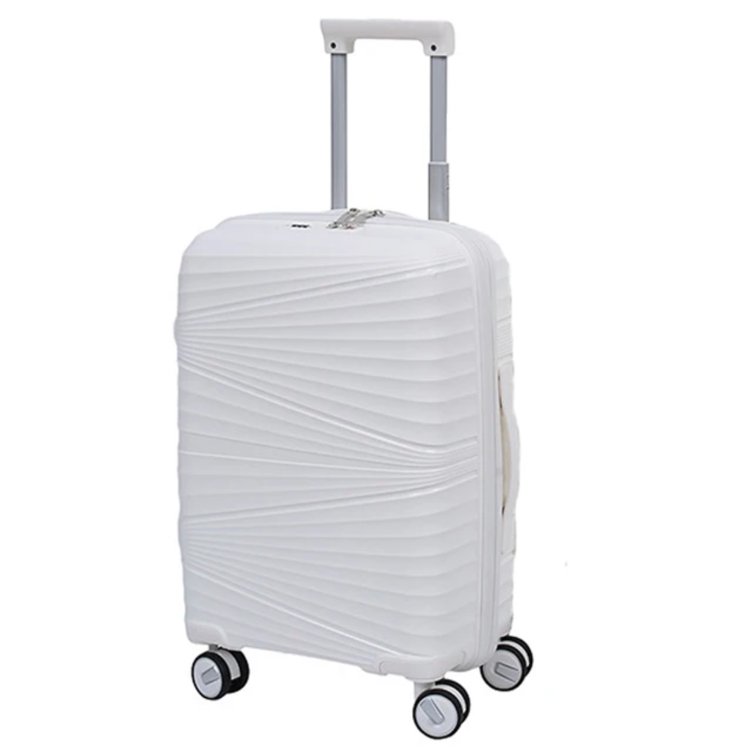 Vayaa 02 White Luggage Set: Durable & Secure PP Trolley with 7-Year Warranty