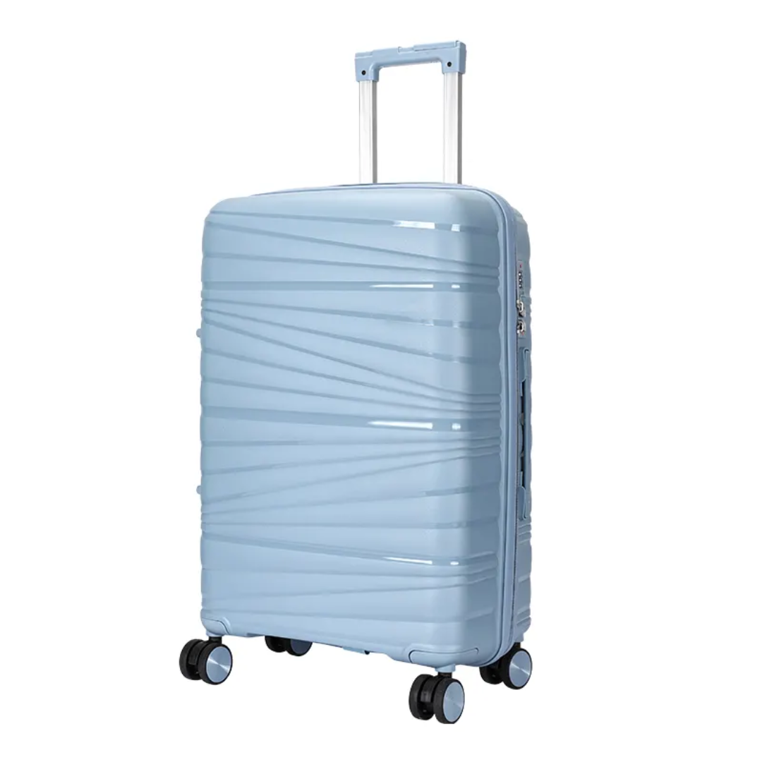 Vayaa 02 Steel Grey Luggage Set: Durable & Secure PP Trolley with 7-Year Warranty