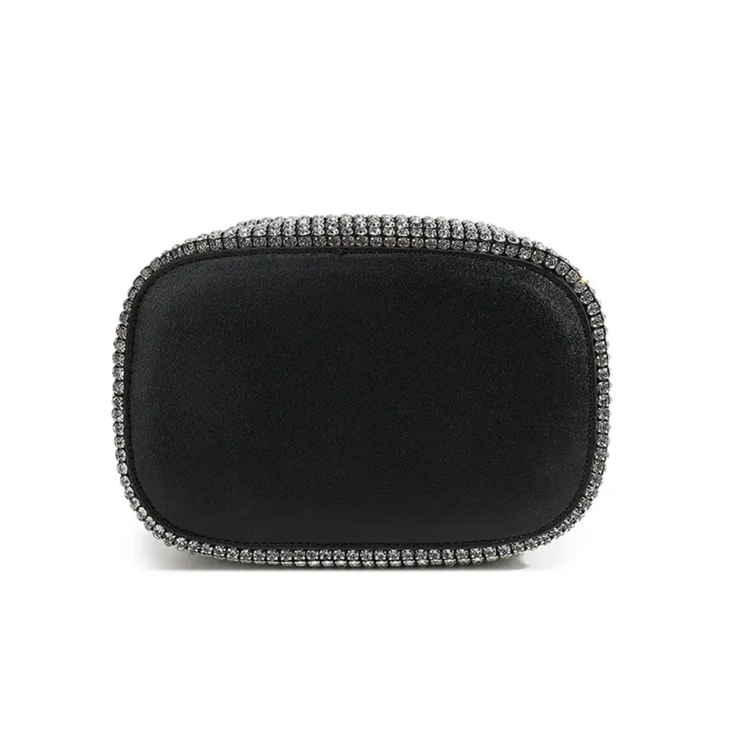 Dazzling Rose Gold Rhinestone Potli Clutch Bag with Kada Handle & Sling