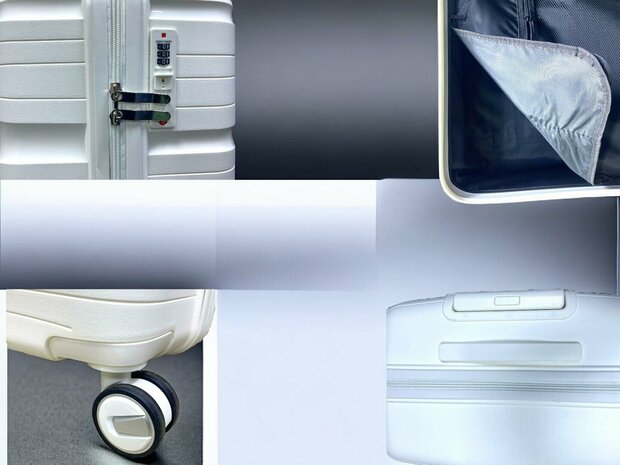 Vayaa 01 White Luggage Set: Durable & Secure PP Trolley with 7-Year Warranty
