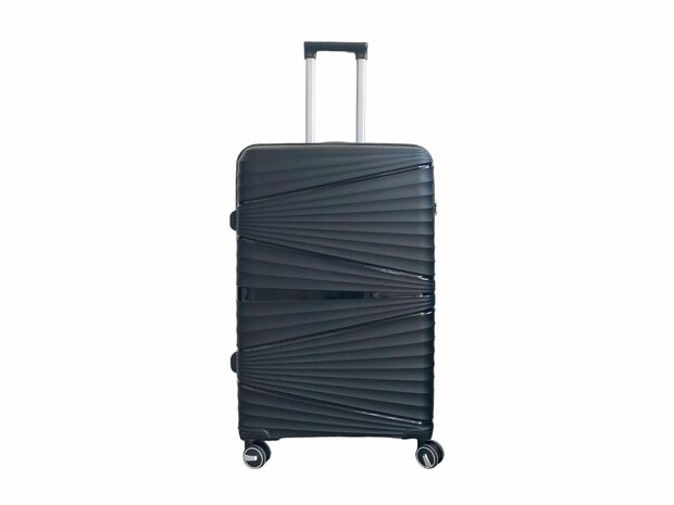 Vayaa 02 Black Luggage Set: Durable & Secure PP Trolley with 7-Year Warranty