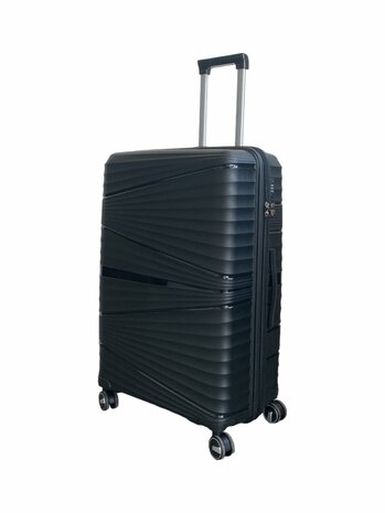 Vayaa 02 Black Luggage Set: Durable & Secure PP Trolley with 7-Year Warranty