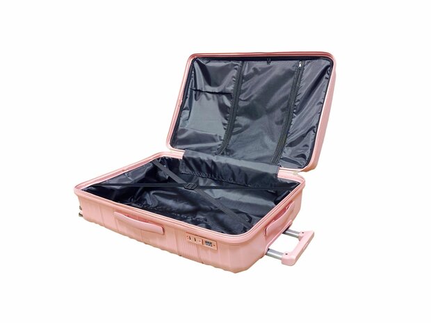 Vayaa 02 Rose Gold Luggage Set: Durable & Secure PP Trolley with 7-Year Warranty