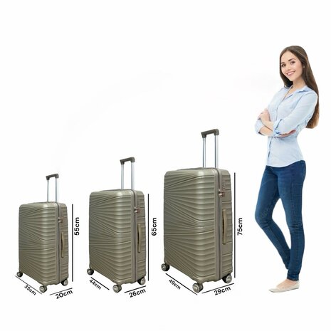 Vayaa 02 Coffee Luggage Set: Durable & Secure PP Trolley with 7-Year Warranty