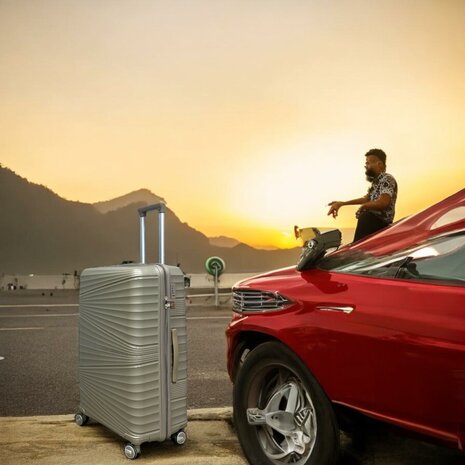 Vayaa 02 Coffee Luggage Set: Durable & Secure PP Trolley with 7-Year Warranty