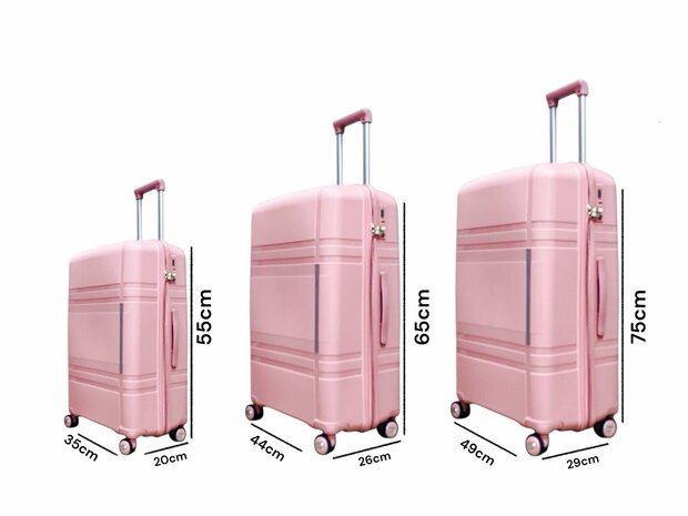 Vayaa 01 Rose Gold Luggage Set: Durable & Secure PP Trolley with 7-Year Warranty