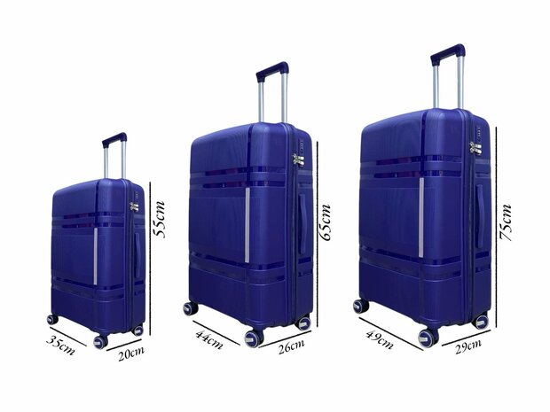 Vayaa 01 Blue Luggage Set: Durable & Secure PP Trolley with 7-Year Warranty