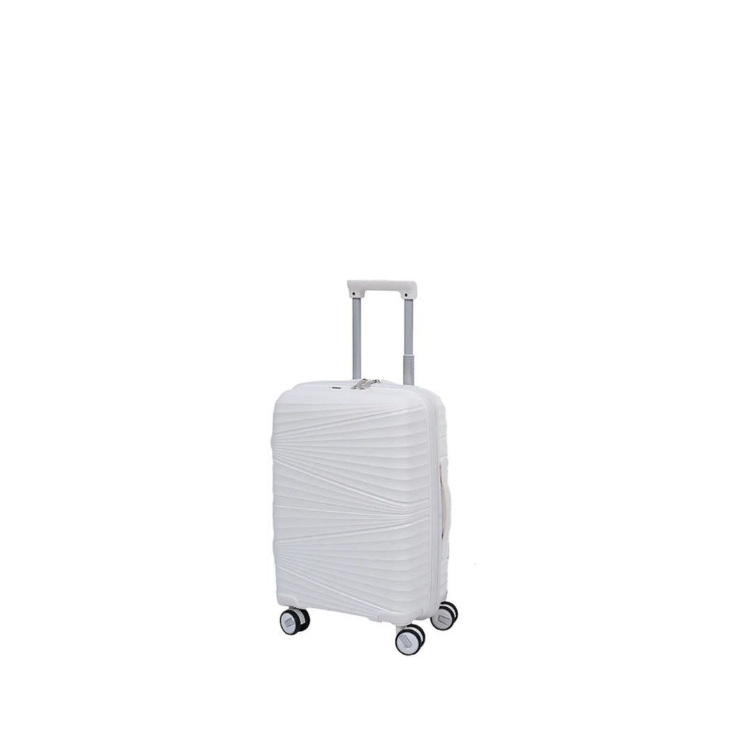 Vayaa 02 White Luggage 20 Inch Small Size : Durable & Secure PP Trolley with 7-Year Warranty