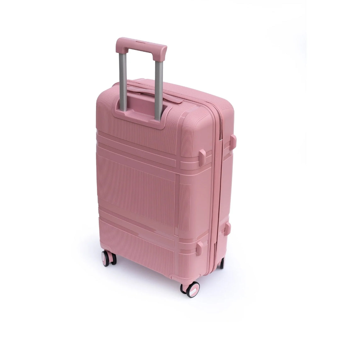 Vayaa 01 Rose Gold Luggage 24 Inch Medium Size : Durable & Secure PP Trolley with 7-Year Warranty