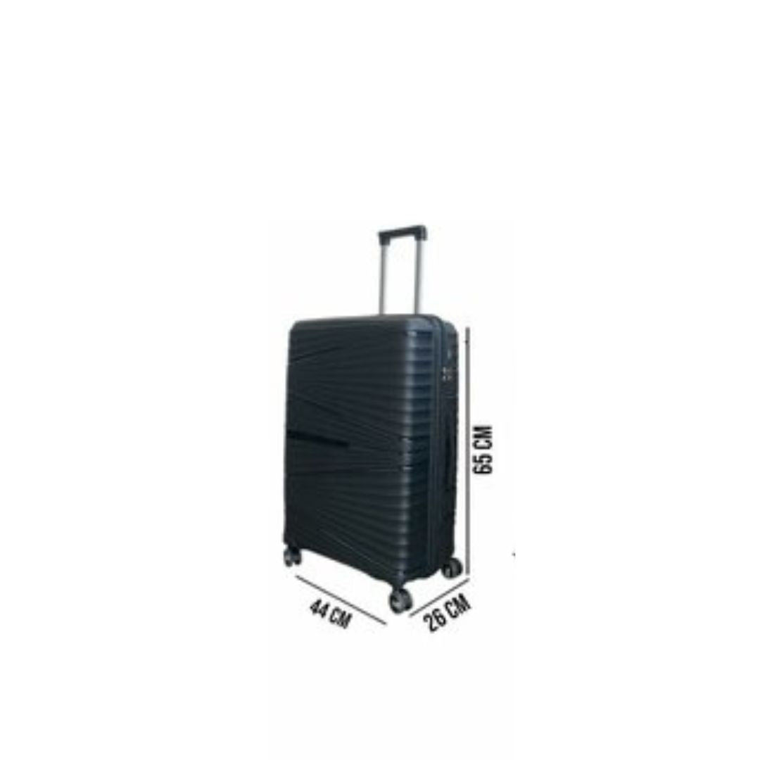 Vayaa 02 Black Luggage 24 Inch Medium Size : Durable & Secure PP Trolley with 7-Year Warranty