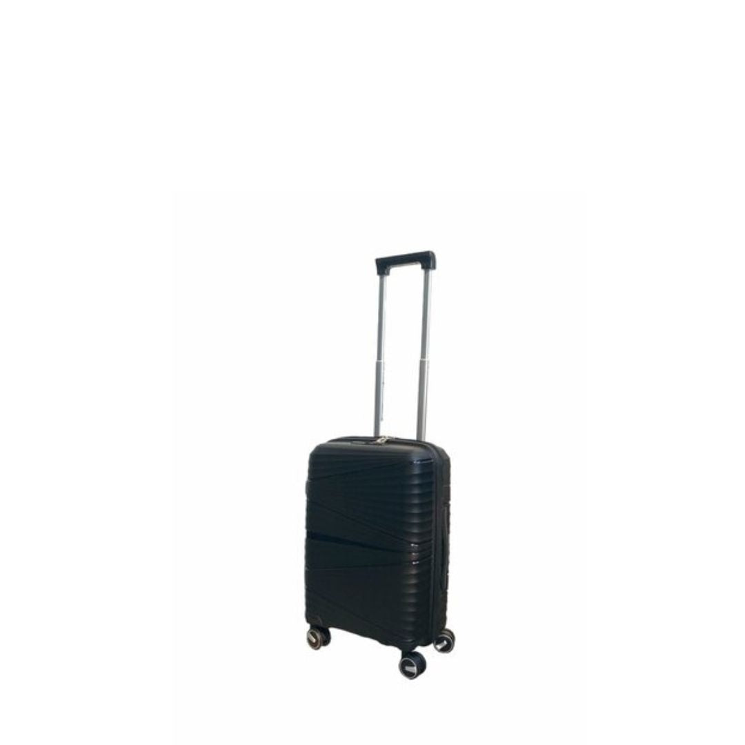 Vayaa 02 Black Luggage 20 Inch Small Size : Durable & Secure PP Trolley with 7-Year Warranty