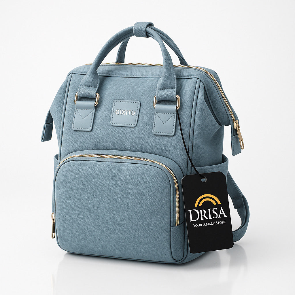 Luxe Imported Satin Water-Resistant Commuter Backpack with Thermal & Smart Storage Grey