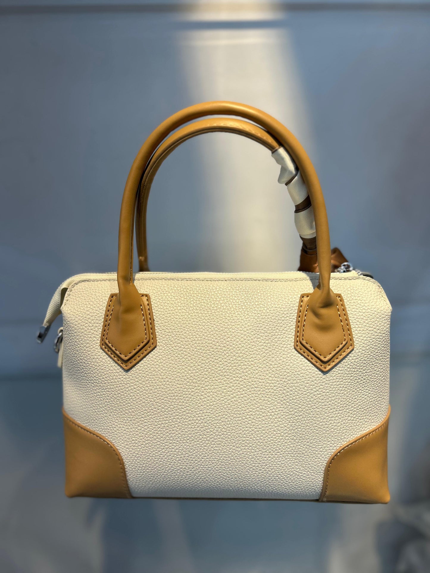 Versatile & Vegan: The Detachable Scarf Handbag White