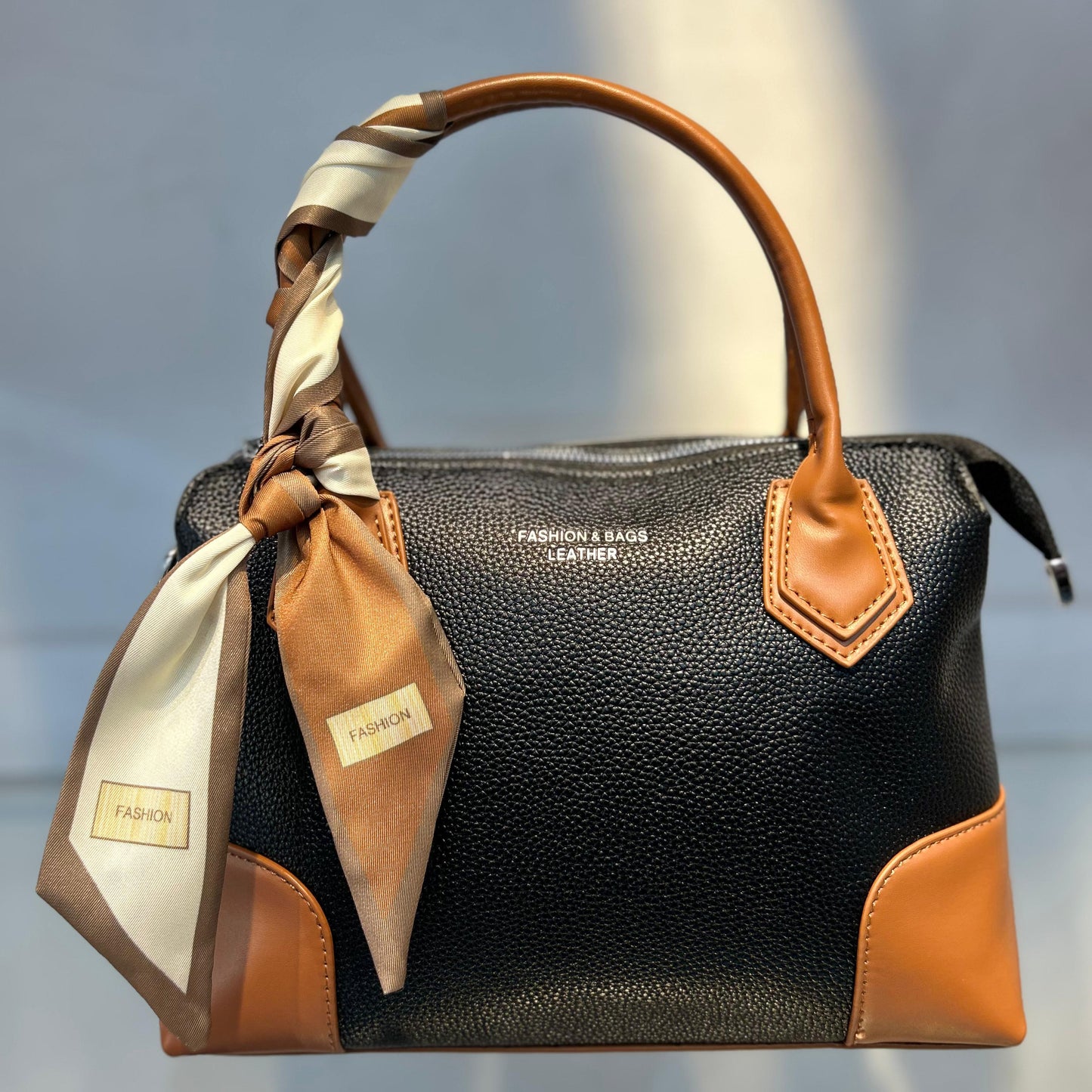 Versatile & Vegan: The Detachable Scarf Handbag Black