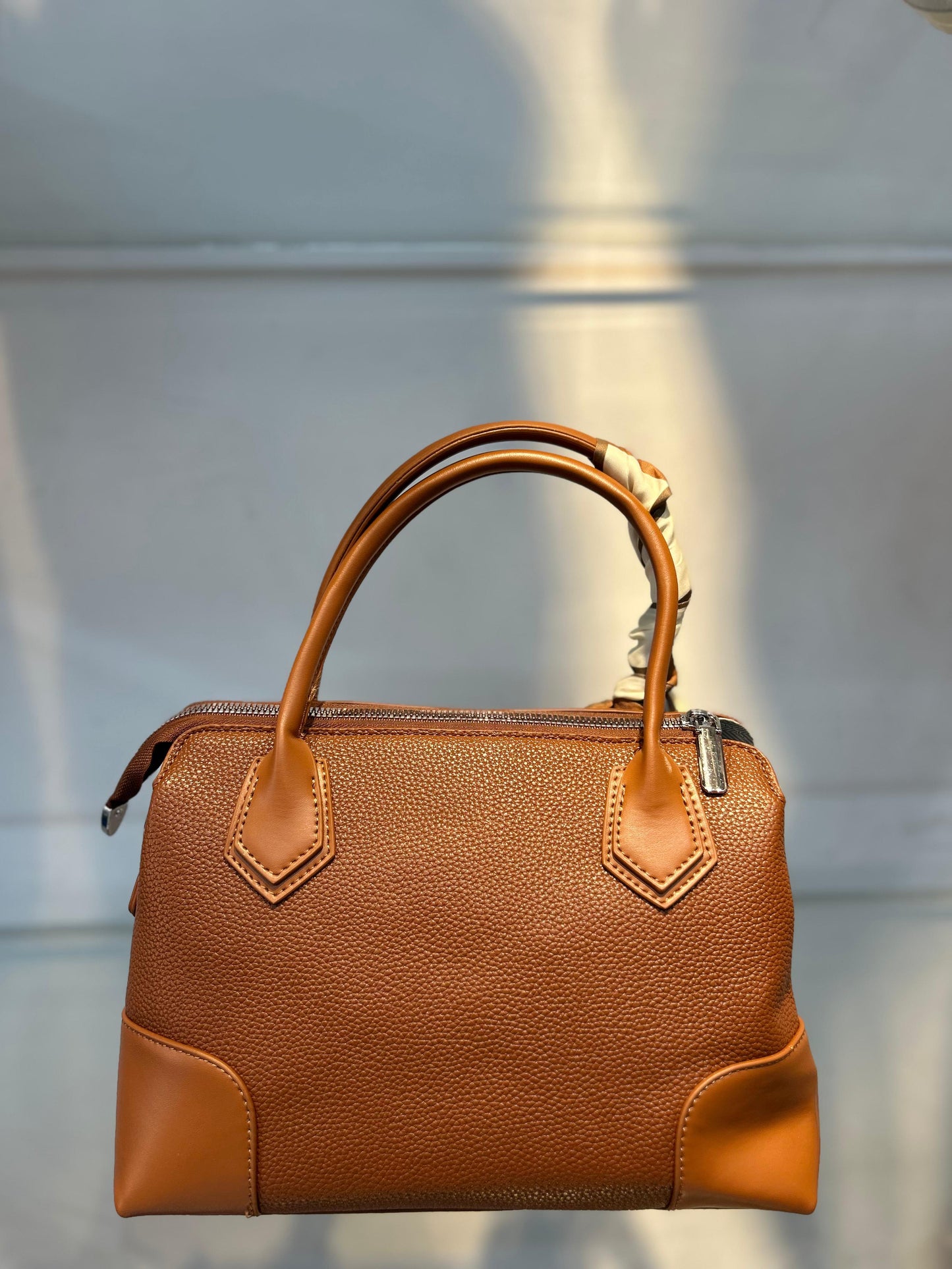Versatile & Vegan: The Detachable Scarf Handbag Brown