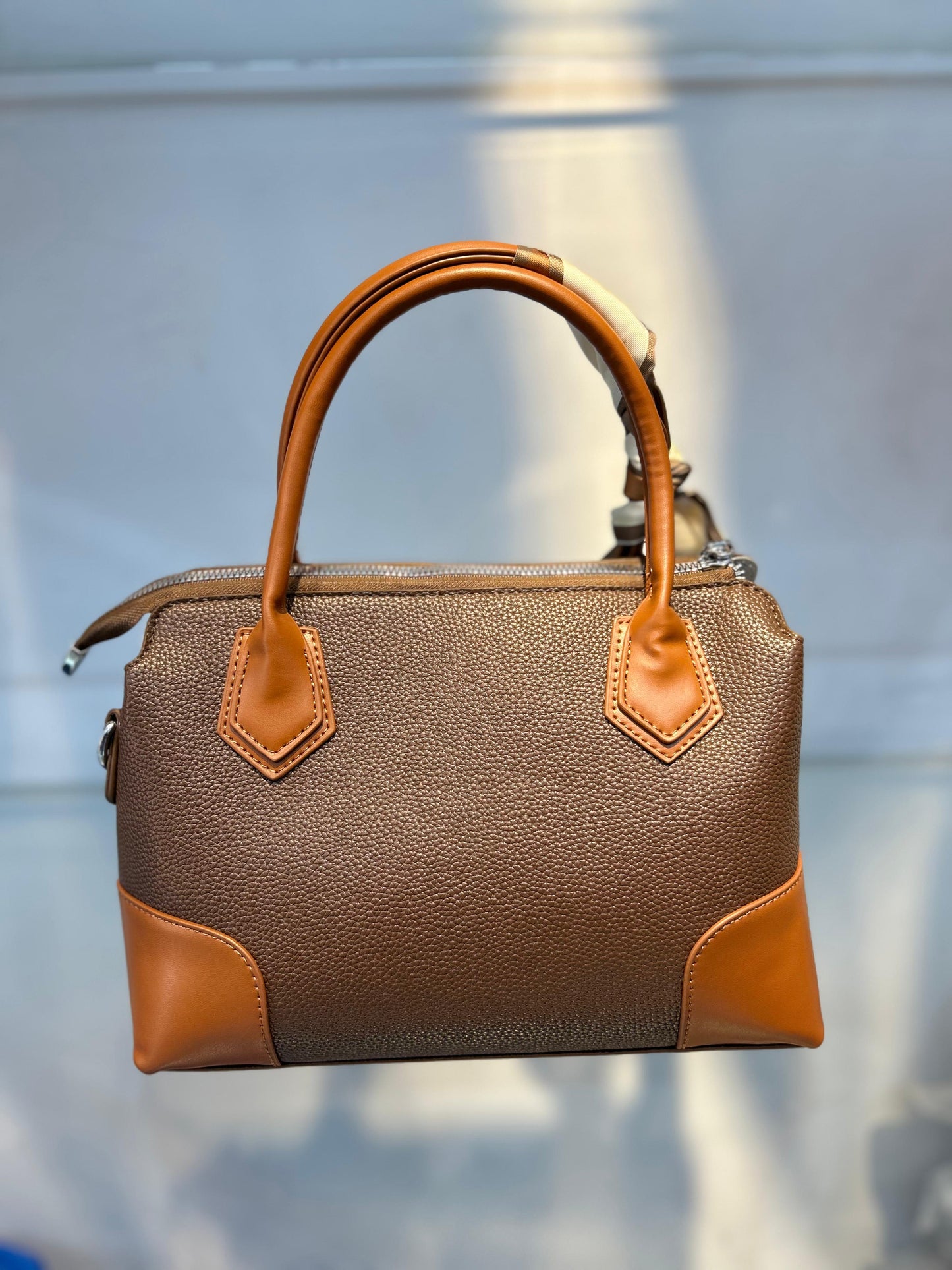 Versatile & Vegan: The Detachable Scarf Handbag Coffee