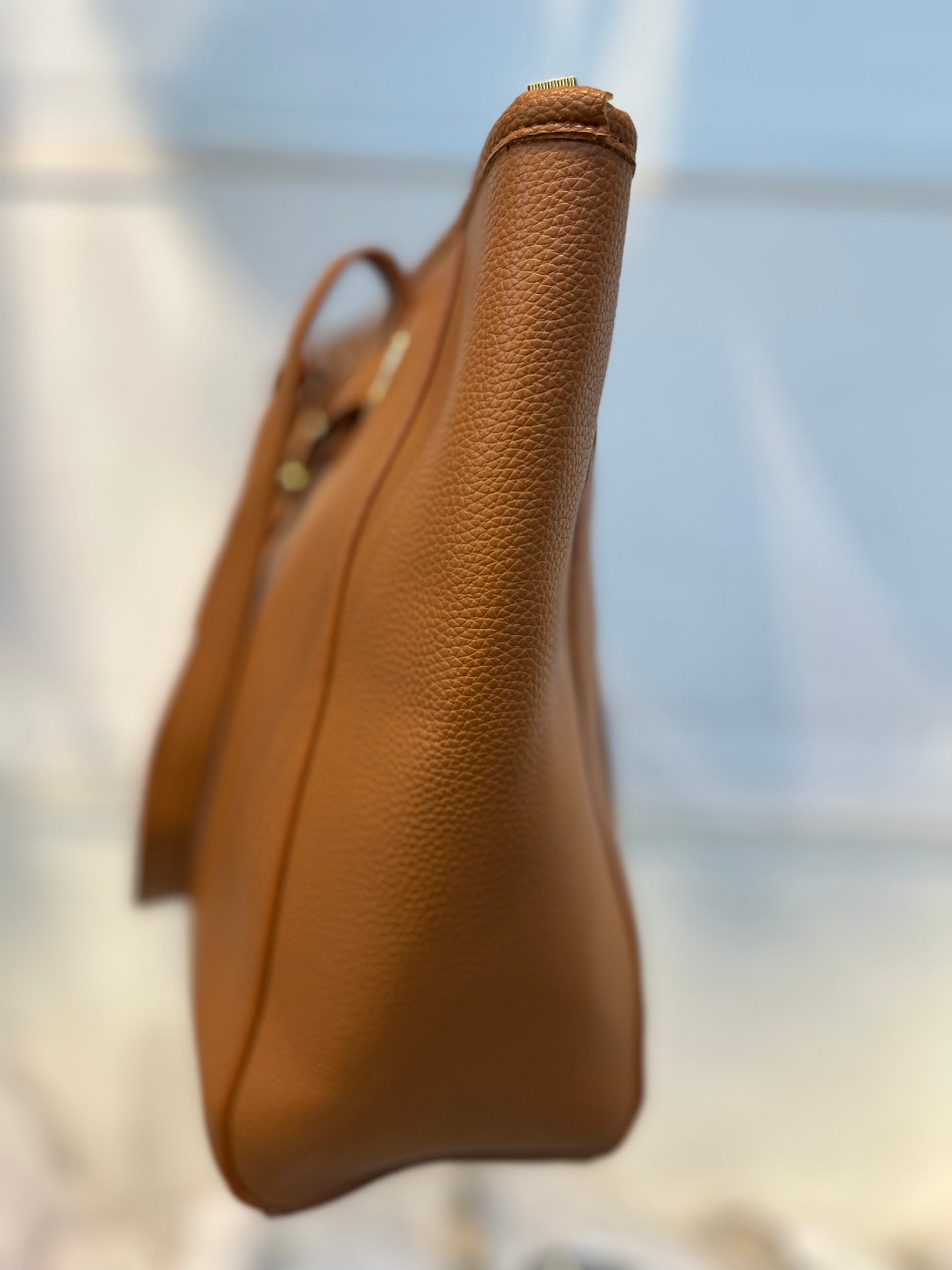 Structured Brown Handbag with Gold Buckle | Perfect for Everyday Style
