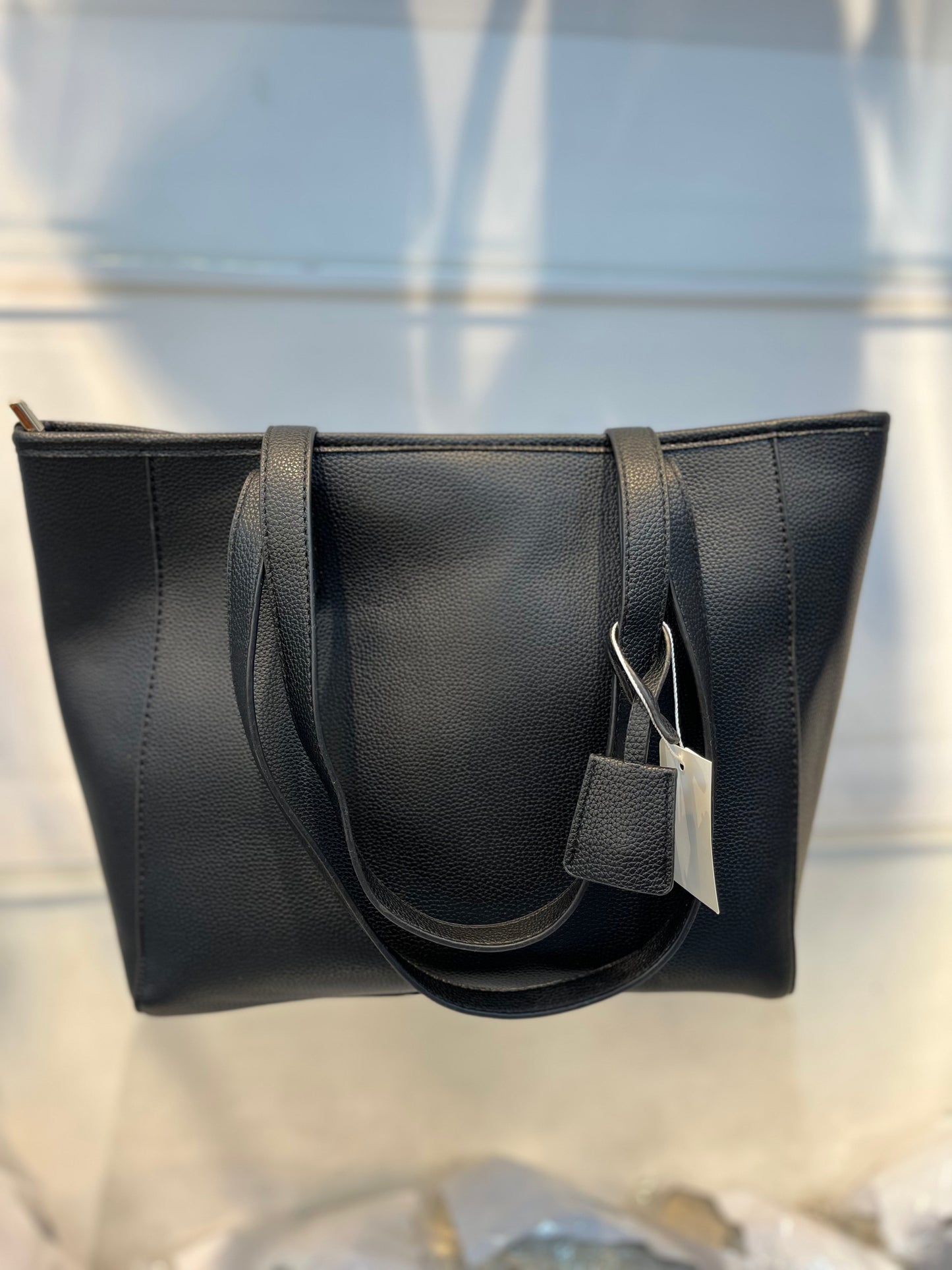 Structured Black Handbag with Gold Buckle | Perfect for Everyday Style