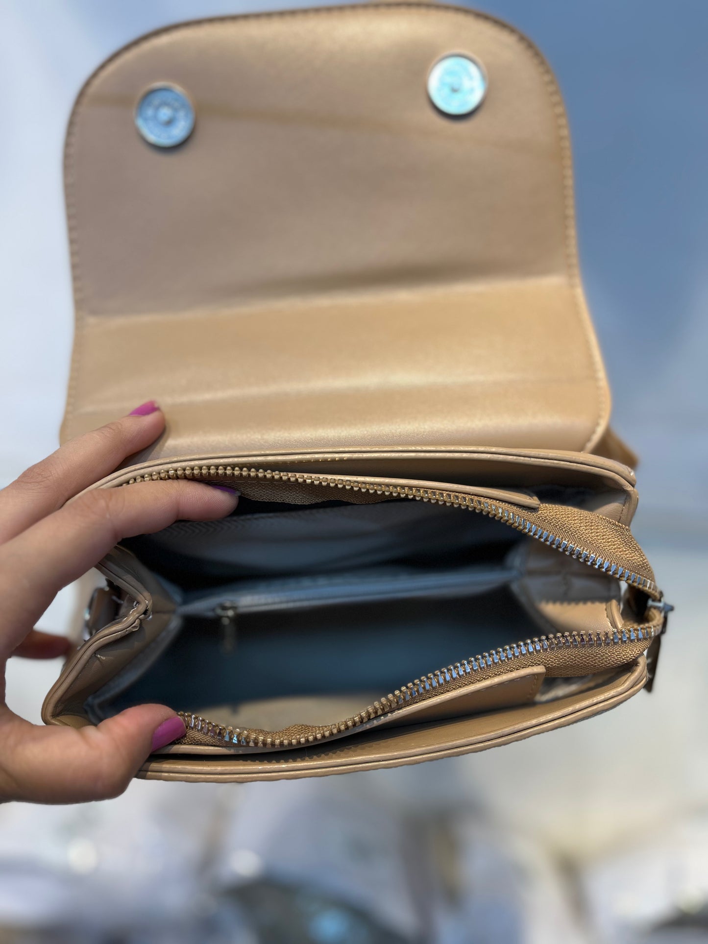 Elegant Light Khakhi Faux Leather Top Handle Bag with Scarf Accent - Perfect for a Fashionable Look 02