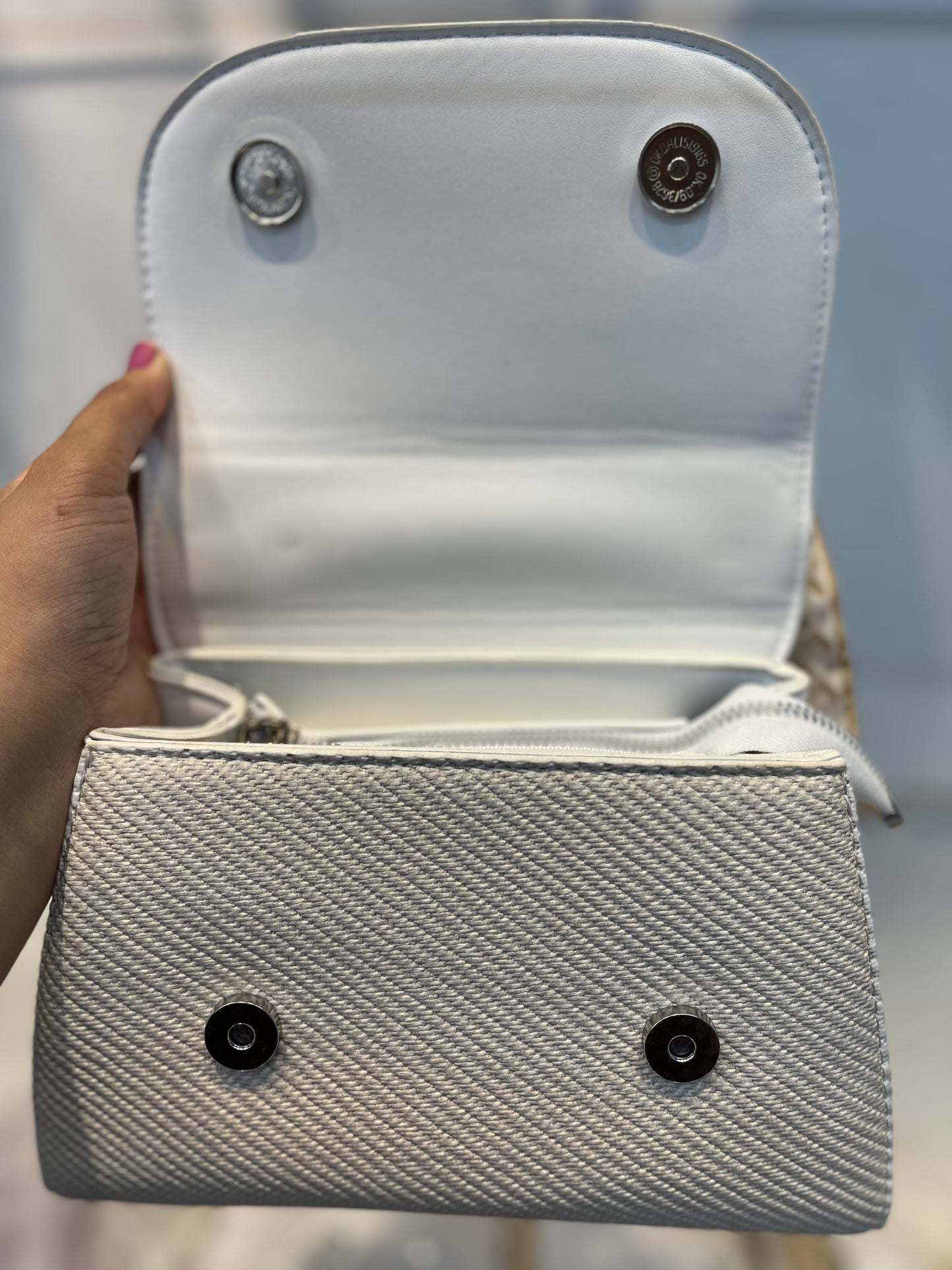 Elegant Light White Faux Leather Top Handle Bag with Scarf Accent - Perfect for a Fashionable Look 02