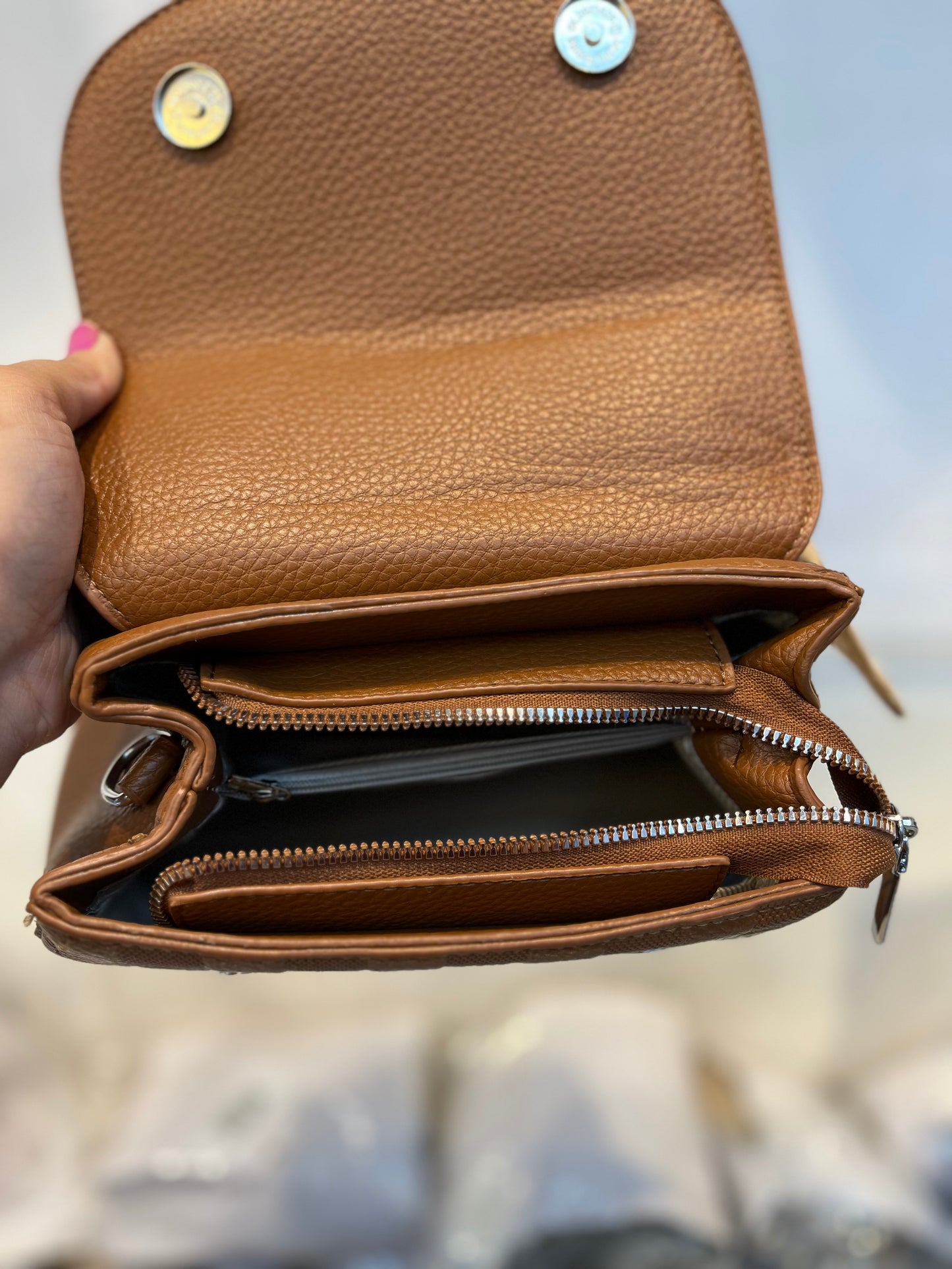 Elegant Brown Faux Leather Top Handle Bag with Scarf Accent - Perfect for a Fashionable Look