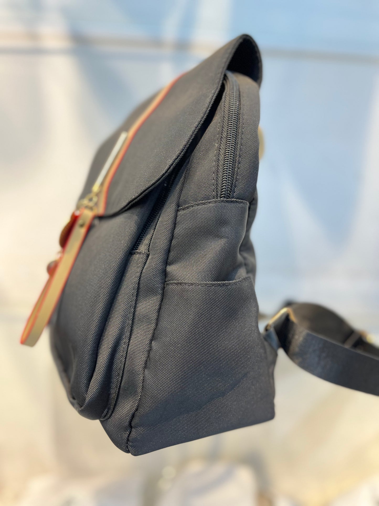 Water-Resistant Black Backpack with Imported Matte Fabric