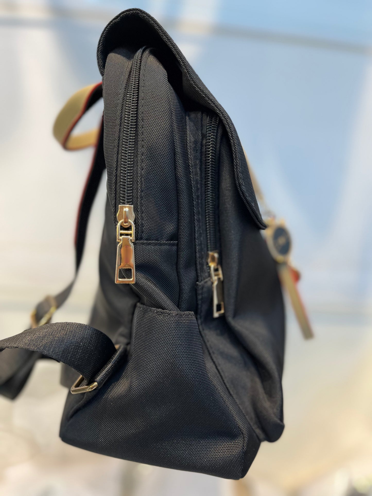 Water-Resistant Black Backpack with Imported Matte Fabric