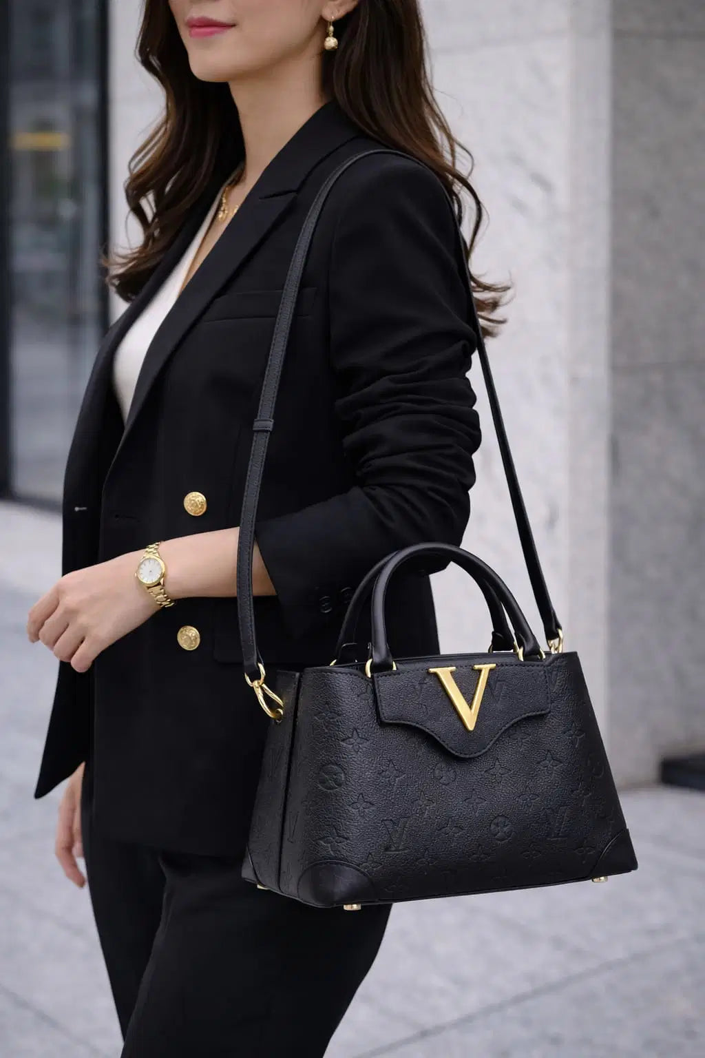 Midnight Noir Monogram Elite Satchel