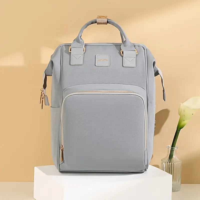 Luxe Imported Satin Water-Resistant Commuter Backpack with Thermal & Smart Storage Grey