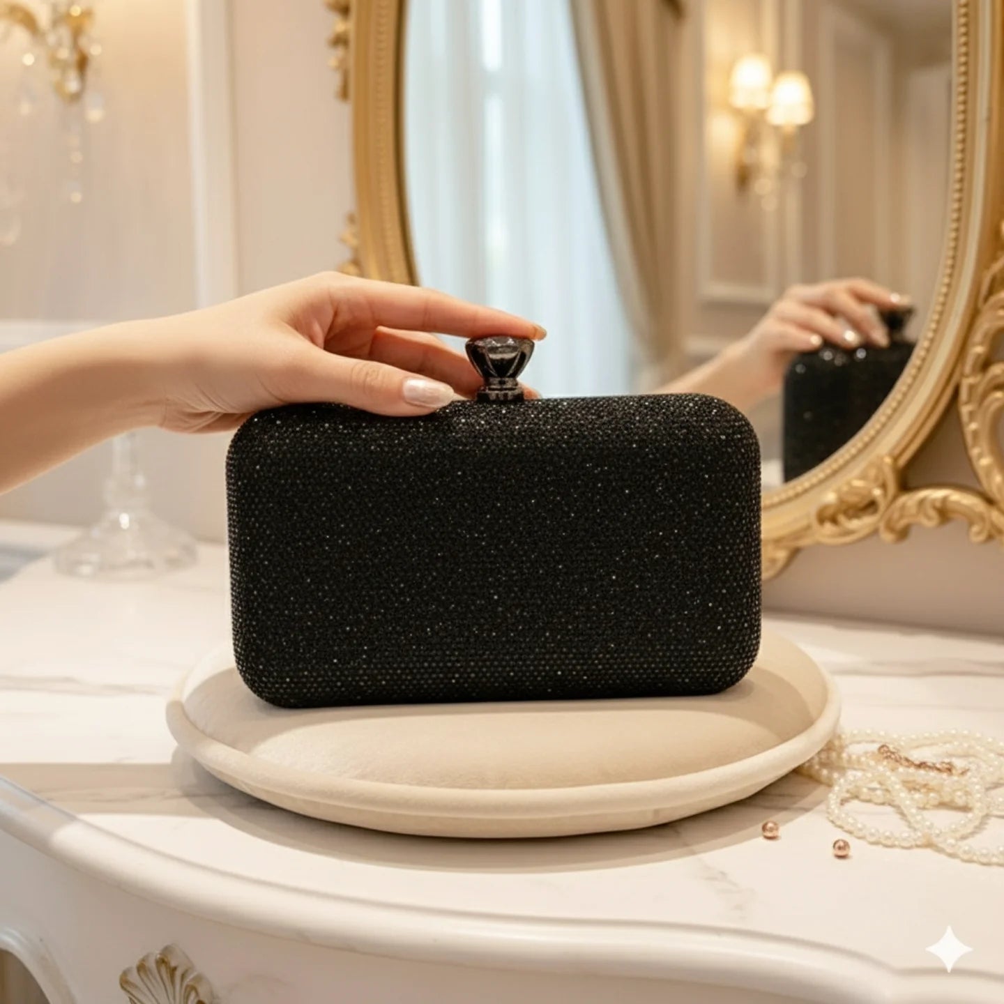 Glam and Shine: The Black Evening Clutch