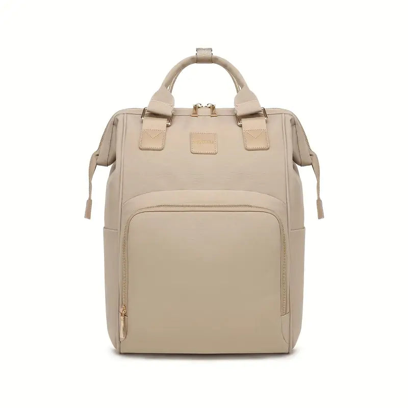 Luxe Imported Satin Water-Resistant Commuter Backpack with Thermal & Smart Storage Beige
