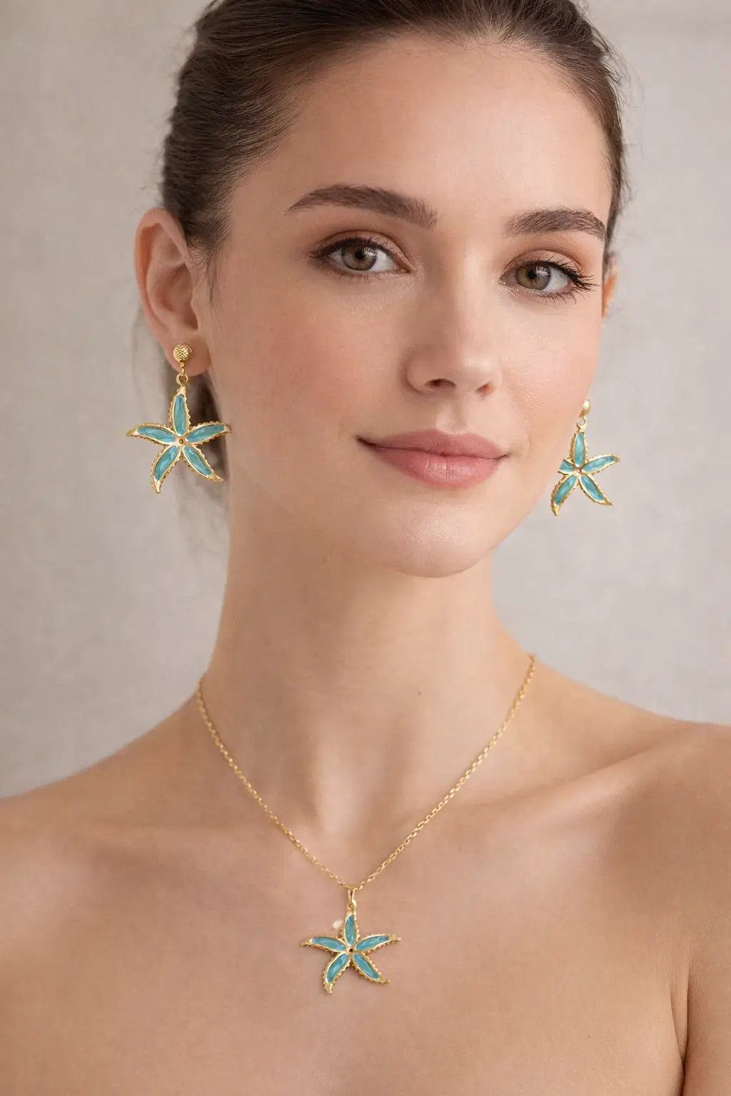 Azure Tide: The Blue Starfish Jewelry Combo