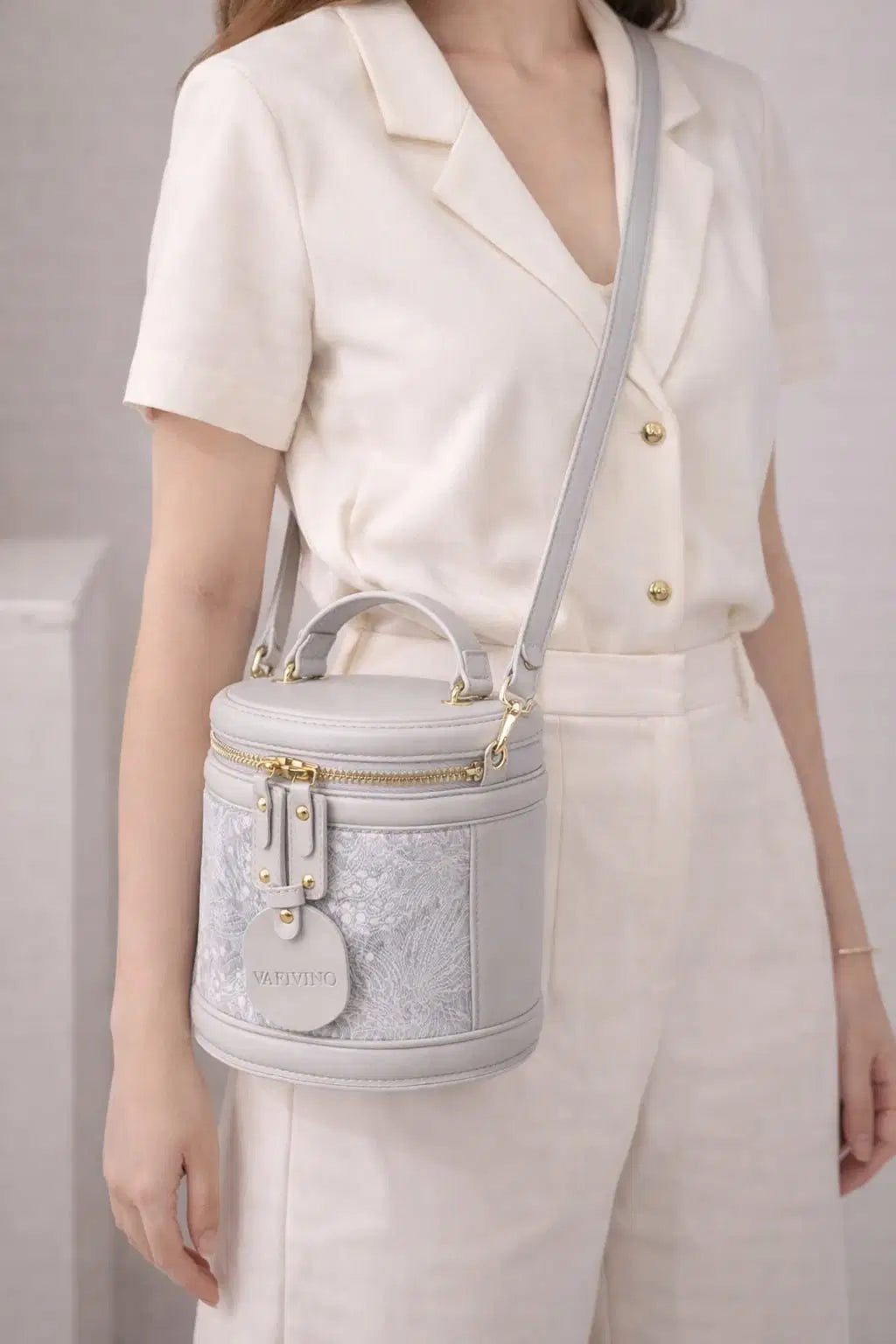 Luxurious Cylindrical Vegan Leather Crossbody