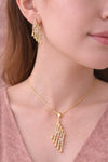 Dazzling Waterfall Zirconia Pendant & Earrings Set | Premium Gold Plated Luxury