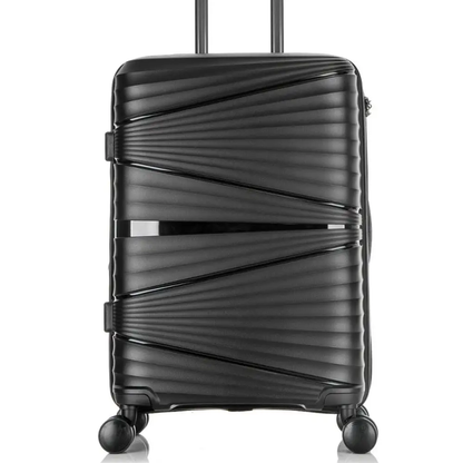 Vayaa 02 Black Luggage Set: Durable & Secure PP Trolley with 7-Year Warranty
