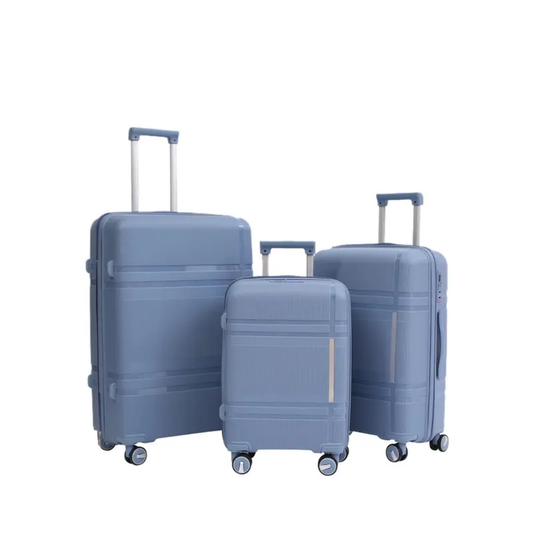 Vayaa 01 Steel Grey Luggage Set: Durable & Secure PP Trolley with 7-Year Warranty