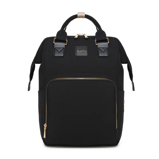 Luxe Imported Satin Water-Resistant Commuter Backpack with Thermal & Smart Storage Black