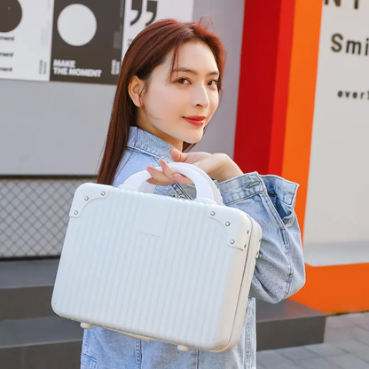 Durable Dreamy White PP Hard Case Vanity Box | Travel Carry-On 01