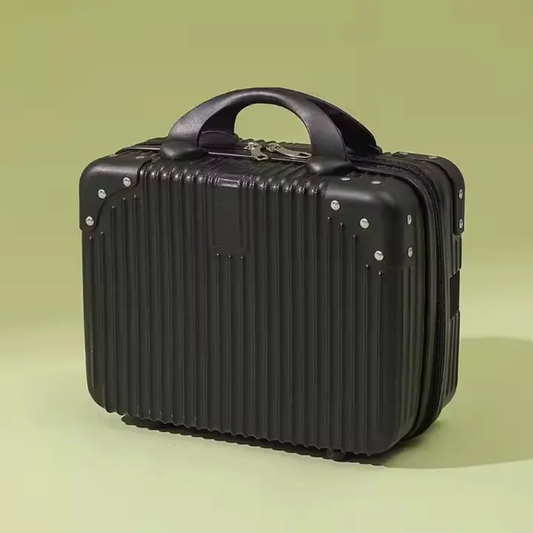 Durable Dark Black PP Hard Case Vanity Box | Travel Carry-On 01